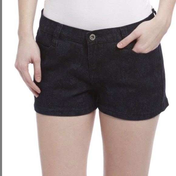 Black Denim Shorts - Picture 1 of 3